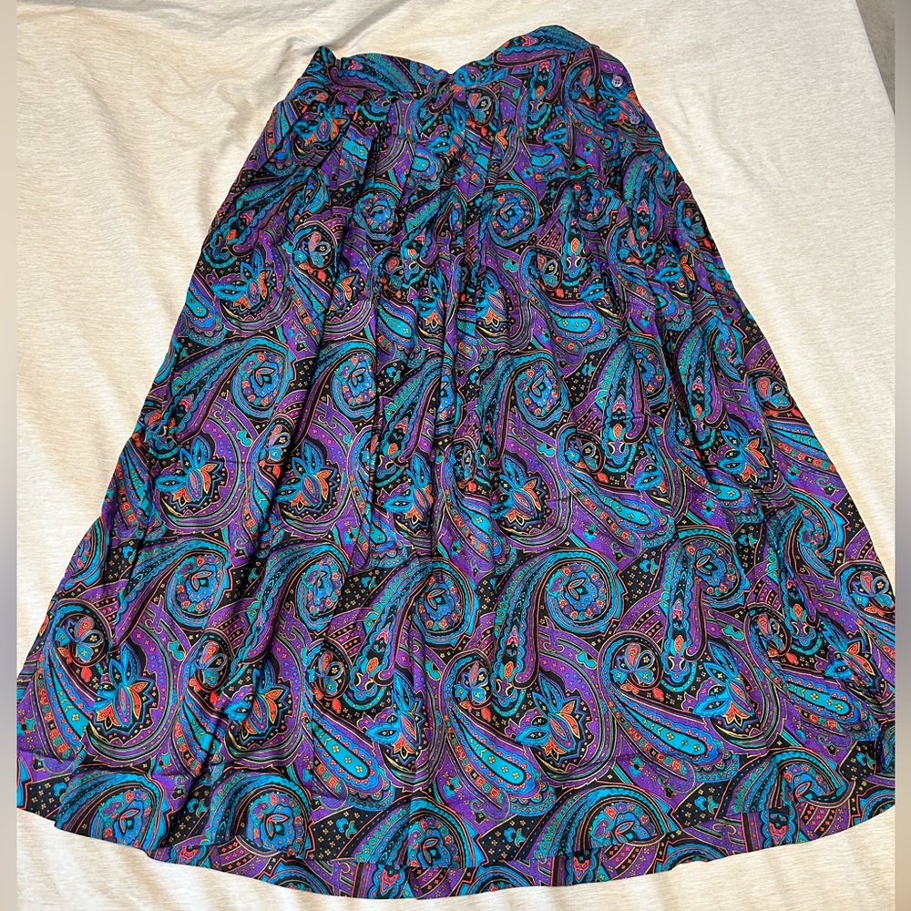 Paisley Vintage High Waist Skirt